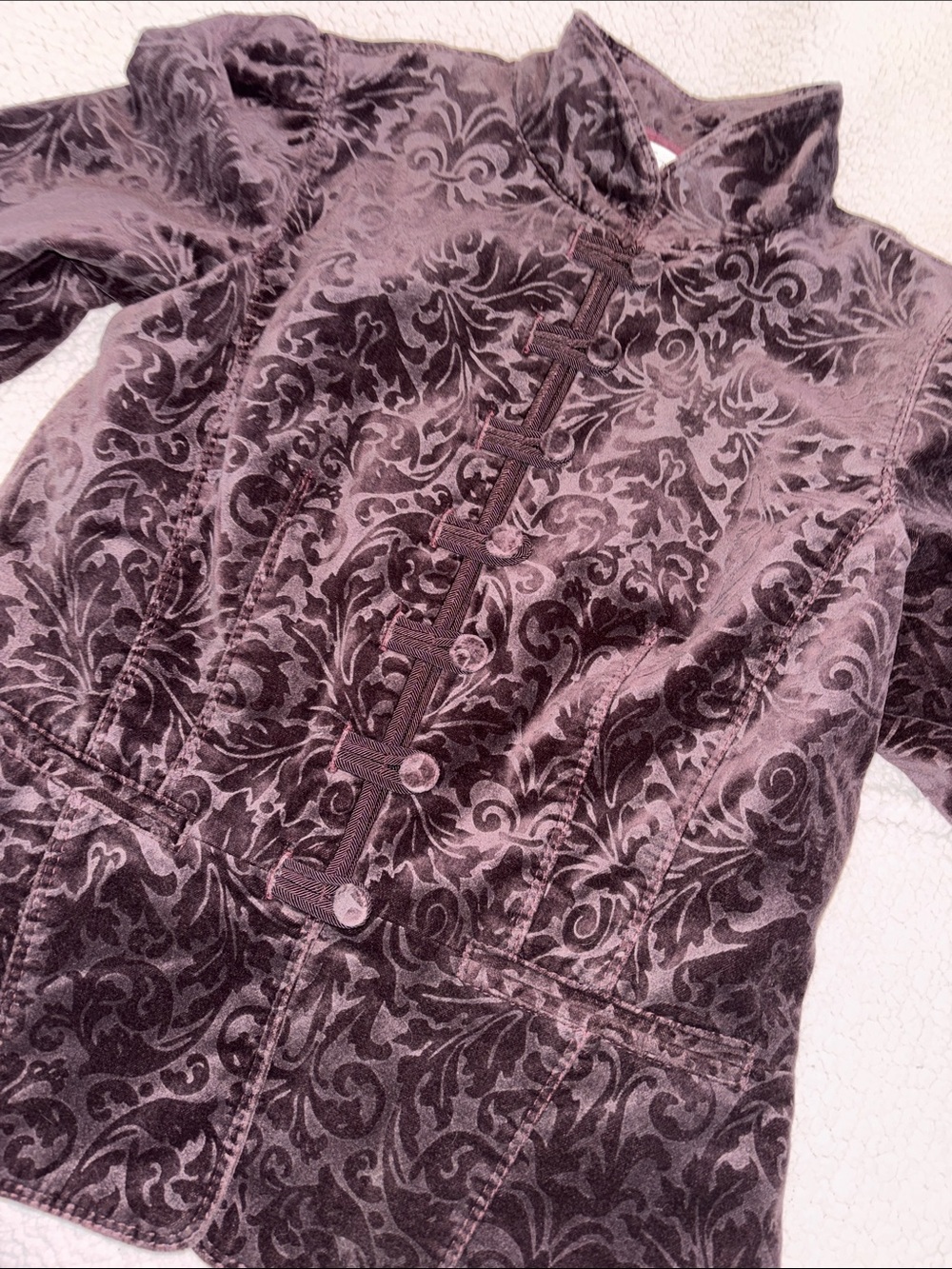 NWT Ann Taylor LOFT deep purple velvet embossed blazer * sz 6 - Picture 6 of 16